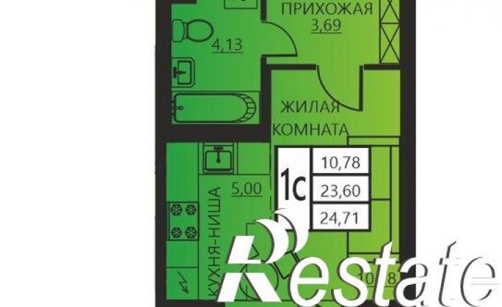 1-комн квартира в новом доме улица Гашкова, 51,  д. 51