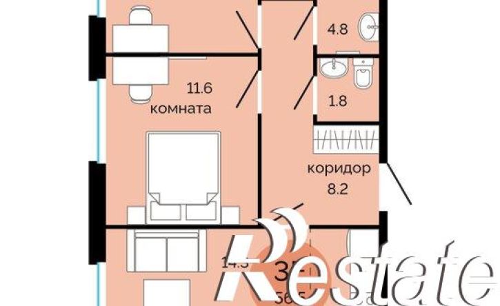 3-комн квартира в новом доме Саранская улица, 5А,  д. 5А