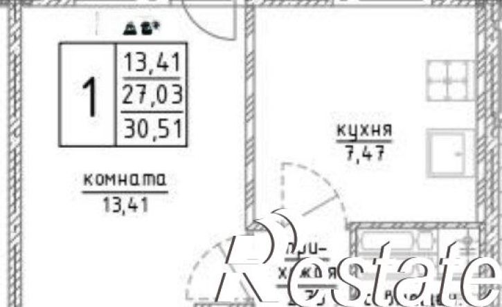 1-комн квартира Белозёрская улица, 26,  д. 26